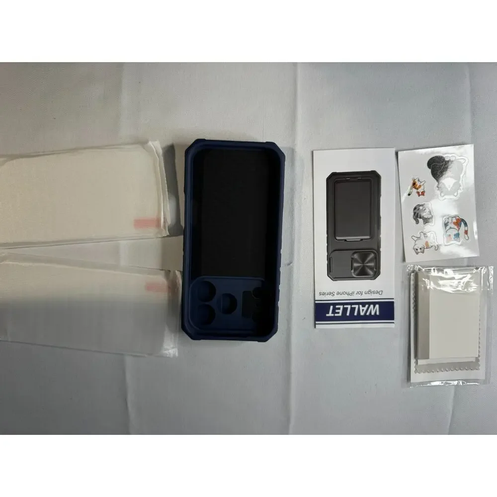 SSLOTSCASE iPhone 17 Pro Case 2X Screen Protector Kickstand Credit Card Holder